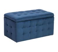 Beliani Storage Ottoman Michigan Velvet Dark Blue
