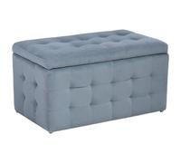 Beliani Storage Ottoman Michigan Velvet Light Grey
