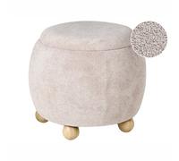 Beliani Storage Pouffe Annabella Boucle Light Beige