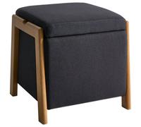 Beliani Storage Pouffe Edland Fabric 45 Cm 43 Cm Black