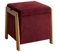 Beliani Storage Pouffe Edland Fabric 45 Cm 43 Cm Burgundy