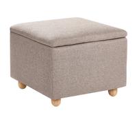 Beliani Storage Pouffe Ferndale Fabric Beige