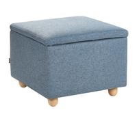 Beliani Storage Pouffe Ferndale Fabric Blue