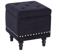 Beliani Storage Pouffe Loretto Velvet Black
