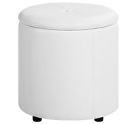 Beliani Faux Leather Storage Pouffe White Maryland, White