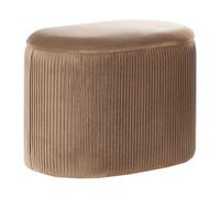 Beliani Velvet Storage Pouffe Beige Richland, Brown