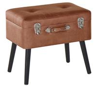 Beliani Storage Stool MALLARD Faux Leather Golden Brown, Brown