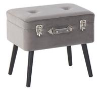 Beliani Storage Stool MALLARD Velvet Grey, Grey