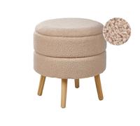 Beliani Storage Stool OKATON Boucle Beige