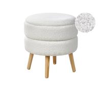 Beliani Storage Stool Okaton Boucle White