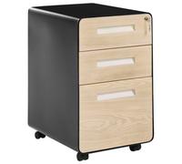 Beliani Storage Unit Larco Black/ Light Brown