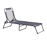 Beliani Sun Lounger Ambato Folding Metal Black