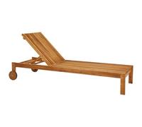 Beliani Sun Lounger Bellano Reclining Acacia Wood Brown