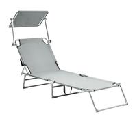 Sun Lounger FOLIGNO Reclining Metal Grey