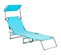 Sun Lounger FOLIGNO Reclining Metal Turquoise