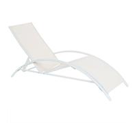 Beliani Steel Folding Garden Sun Lounger Beige GAETA