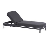 Beliani Sun Lounger Nettuno Reclining Metal Graphite Grey