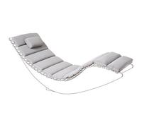 Beliani Sun Lounger Pad Cushion Brescia Premium 180 X 60 Cm Light Grey