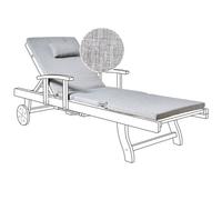 Beliani Sun Lounger Pad Cushion Toscana/java/amantea Premium 189 X 58 Cm Grey Melange