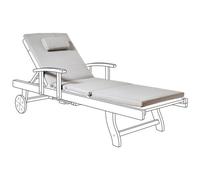 Beliani Sun Lounger Pad Cushion Toscana/java/amantea Premium 189 X 58 Cm Light Grey