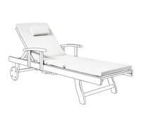 Beliani Sun Lounger Pad Cushion Toscana/java/amantea Premium 189 X 58 Cm Off-White