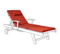 Beliani Sun Lounger Pad Cushion Toscana/java/amantea Premium 189 X 58 Cm Red