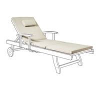 Sun Lounger Pad Cushion TOSCANA/JAVA/AMANTEA PREMIUM 189 x 58 cm Taupe
