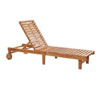 Beliani Sun Lounger Pietralunga Reclining Acacia Wood Brown