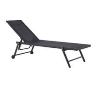 Beliani Sun Lounger Portofino Reclining Metal Black