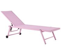 Beliani Aluminium Reclining Sun Lounger Pink PORTOFINO, Pink