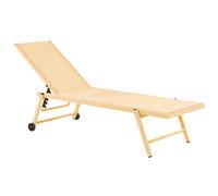 Beliani Sun Lounger Portofino Reclining Metal Yellow