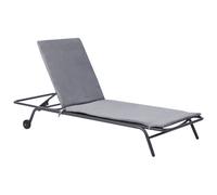 Beliani Sun Lounger Volterra Reclining Metal Grey