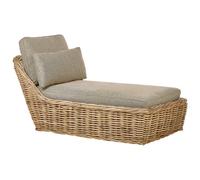 Beliani Sun Lounger With Cushion Belsito Rattan Natural