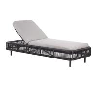Beliani Sun Lounger With Cushion Osini Reclining Pe Rattan Grey