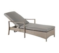Beliani PE Rattan Reclining Sun Lounger Grey VASTO, Grey