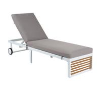 Beliani Sun Lounger With Cushion Verdello Reclining Metal Grey
