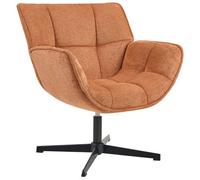 Beliani Swivel Armchair Auma Fabric Orange