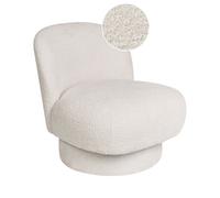 Beliani Swivel Armchair Aylo Boucle Off-White