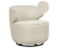 Beliani Swivel Armchair Boucle Light Beige Molleby