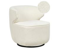 Swivel Armchair MOLLEBY Boucle Off-White