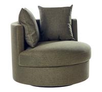 Beliani Swivel Armchair Dalby Fabric Green