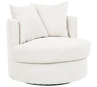 Beliani Swivel Armchair Dalby Fabric Light Beige