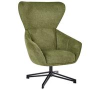 Beliani Swivel Armchair Dalen Fabric Green