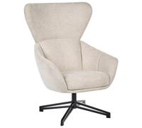 Beliani Swivel Armchair Dalen Fabric Light Beige