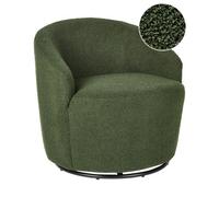 Beliani Swivel Armchair Davik Boucle Dark Green