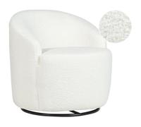 Swivel Armchair DAVIK Boucle Off-White