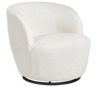 Beliani Swivel Armchair Kuolpa Chenille Off-White