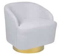 Beliani Swivel Armchair Lavik Fabric Light Grey