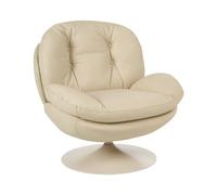 Beliani Swivel Armchair Nolvik Faux Leather Beige