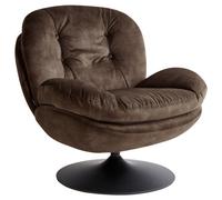 Beliani Swivel Armchair Nolvik Velvet Dark Brown